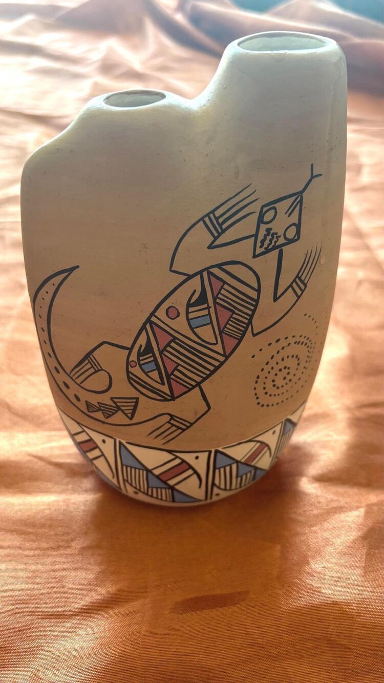 Susan Garcia Santo Domingo Pottery Vase Hand Painted Southwestern Earthenware